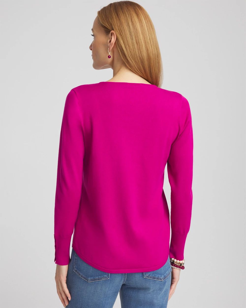 Button Detail V-neck Pullover Sweater | Chico's Button Detail V-neck Pullover Sweater | Chico's
